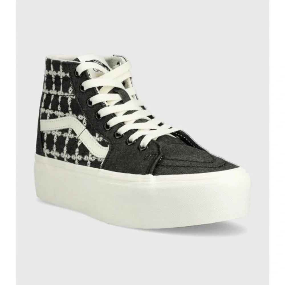 Vans Women's Black and White Patterned High-Tops